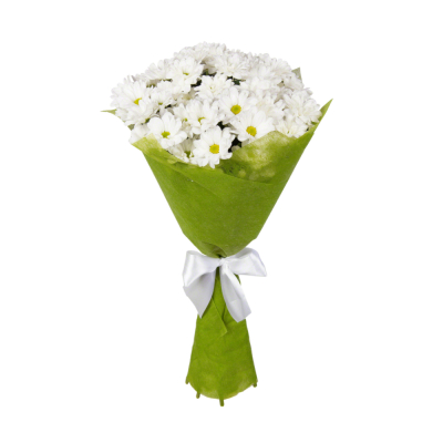 Пышный букет из 7 хризантем в фетре – элегантность в каждом лепестке